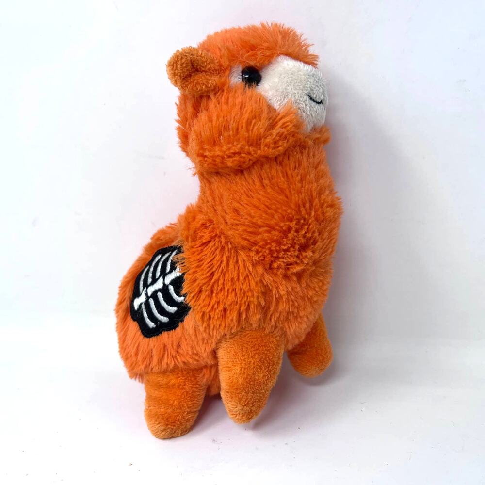 Dan Dee Orange Llama Skeleton Plush Rib Bones Halloween 7" Stuffed Alpaca‎